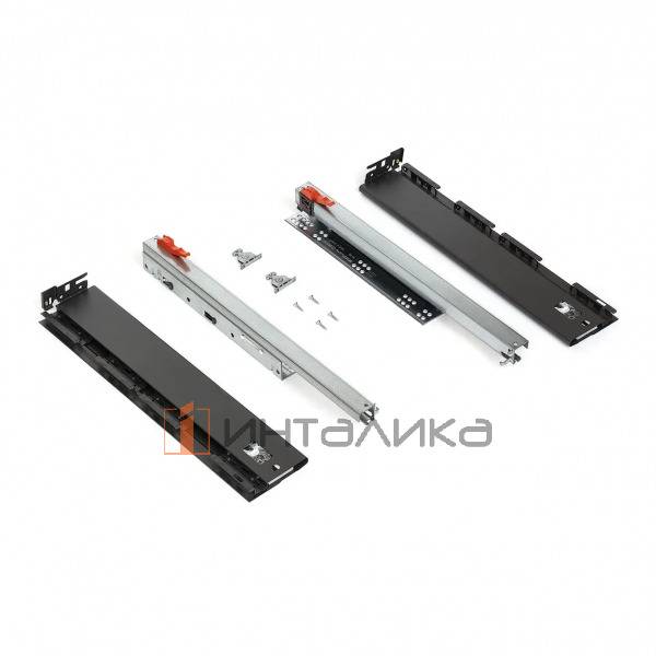 Комплект ящика SAMET Alphabox, Soft-Close, полное выдвижение, H116, NL400, G40, антрацит – 2