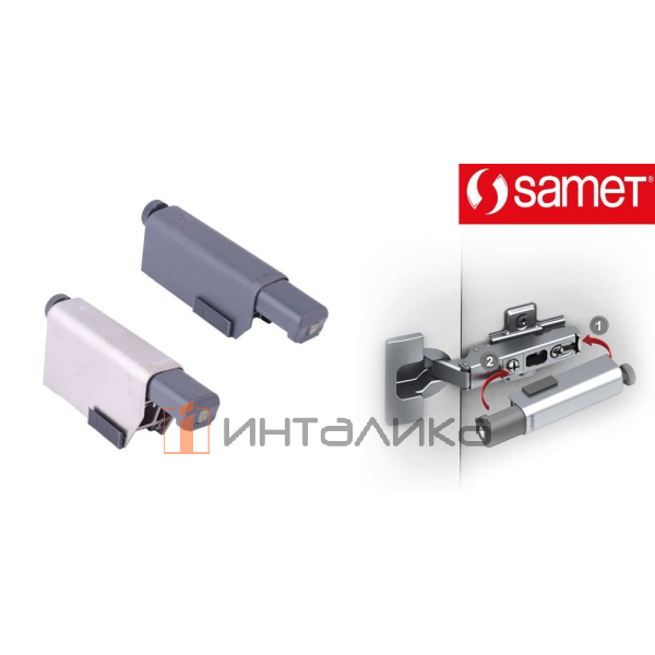 Доводчик SAMET Star для полунакладных петель, с регулировкой плавности закрывания, пластик, никель – 2