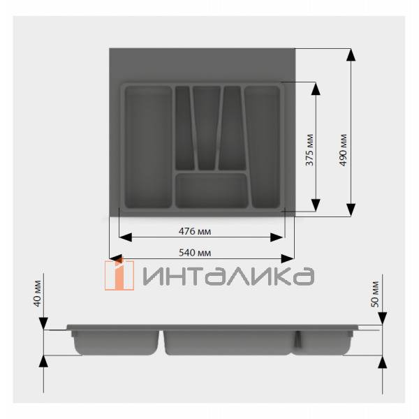 Лоток для столовых приборов SAMET, 540х490х50, пластик, белый – 2