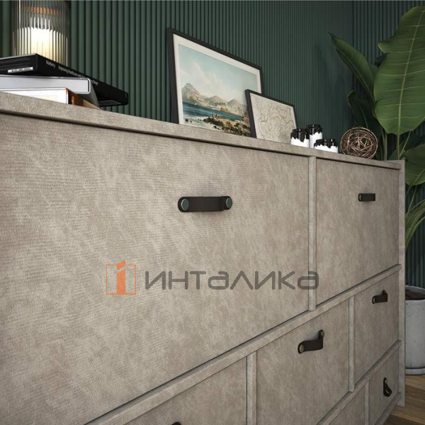 Фасад МДФ AGT 3P двухсторонний, с тиснением, кроко грей 3063, 18мм – 2