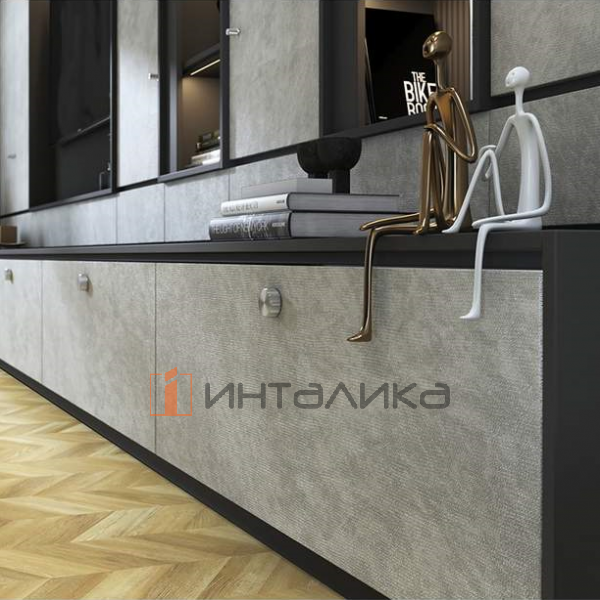 Фасад МДФ AGT 3P двухсторонний, с тиснением, кроко блю 3062, 18мм – 2