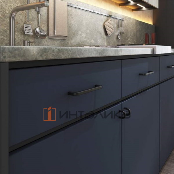 Фасад МДФ AGT 3P двухсторонний, супермат, дип блю 3049, 18мм – 2