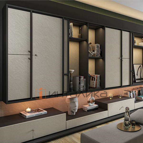 Фасад МДФ AGT 3P двухсторонний, супермат, элит грей 3048, 18мм – 2