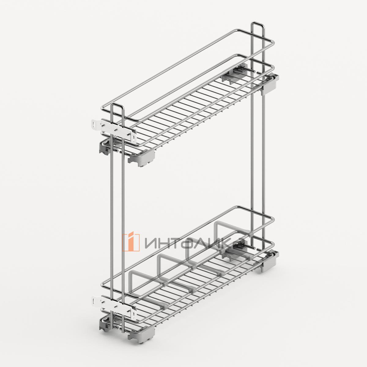 Бутылочница HETTICH LARIO 100, 2-уровневая, KB 200, G10, хром