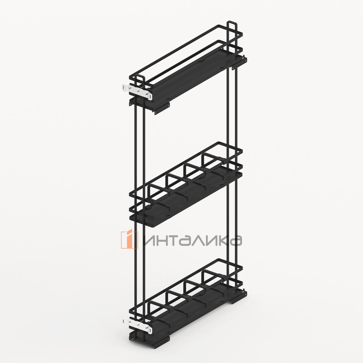 Бутылочница HETTICH LARIO 400, 3-уровневая, дно HDF, KB 200, G15, антрацит