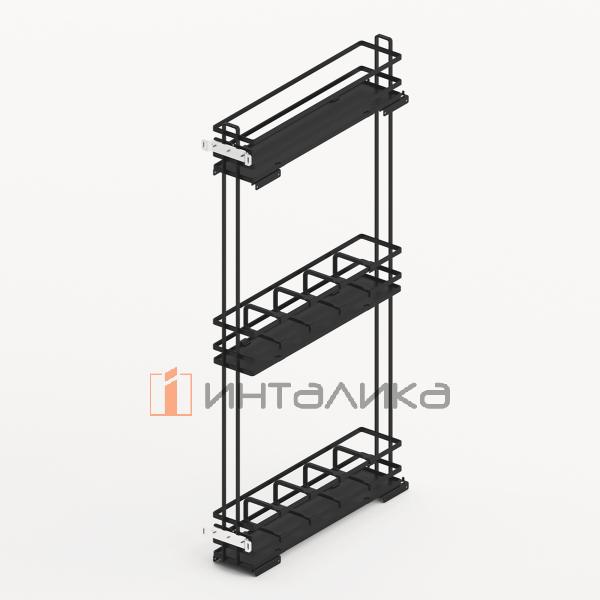 Бутылочница HETTICH LARIO 400, 3-уровневая, дно HDF, KB 200, G15, антрацит – 1