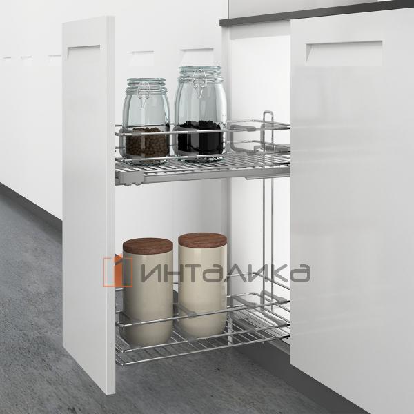 Выдвижная корзина HETTICH LARIO 100, 2-уровневая, KB 300, G10, хром – 3