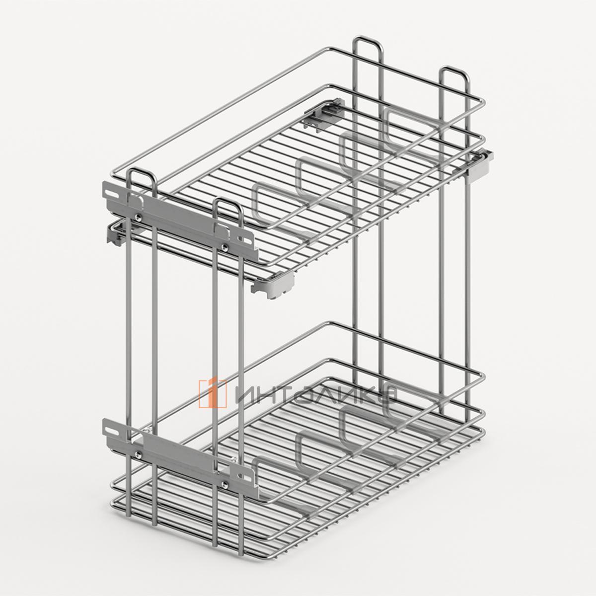Выдвижная корзина HETTICH LARIO 100, 2-уровневая, KB 400, G10, хром