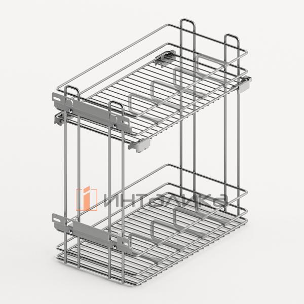 Выдвижная корзина HETTICH LARIO 100, 2-уровневая, KB 400, G10, хром – 1