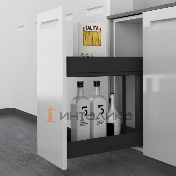 Выдвижная корзина HETTICH LARIO 200, 2-уровневая, KB 300, с противоскользящим покрытием, G10, антрацит – 3