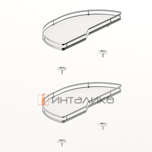 Комплект полок HETTICH SALSO 400, дно HDF, ширина двери 400, хром / белый, левый – 1