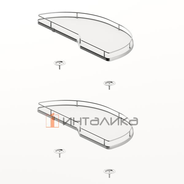 Комплект полок HETTICH SALSO 300, дно HDF, ширина двери 600, хром / белый, правый – 1