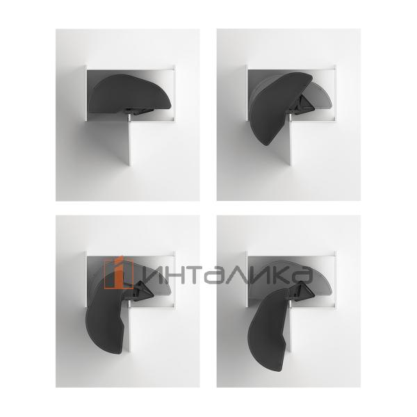 Комплект полок HETTICH SALSO 200, ширина двери 450, Anti Slip, антрацит, левый – 4