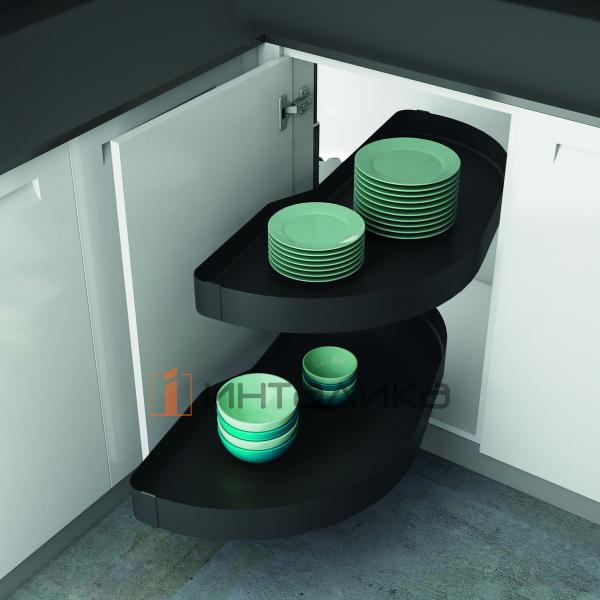 Комплект полок HETTICH SALSO 200, ширина двери 600, Anti Slip, антрацит, правый – 4