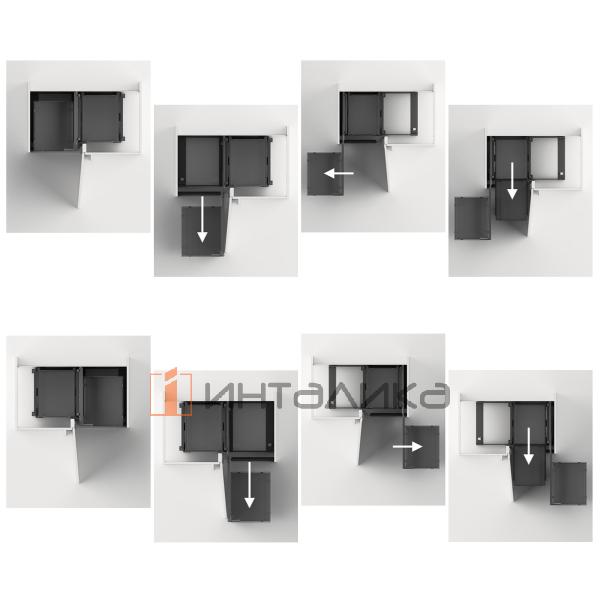 Комплект полок HETTICH ORTA 100 (2+2), ширина двери 450, хром – 4