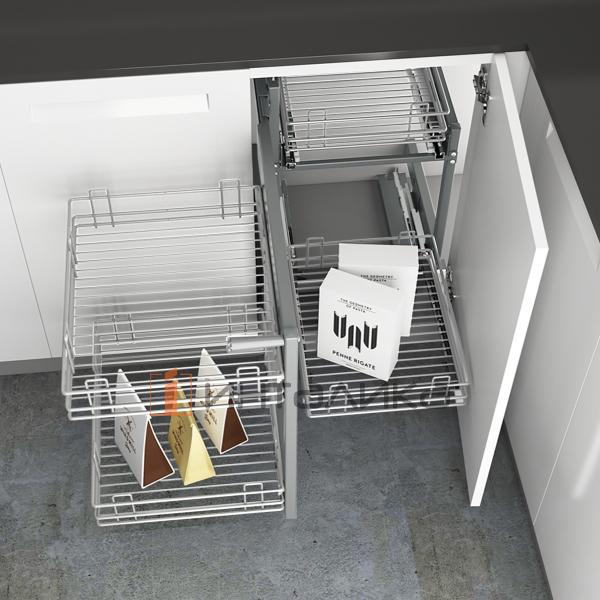 Комплект полок HETTICH ORTA 100 (2+2), ширина двери 500, хром – 5