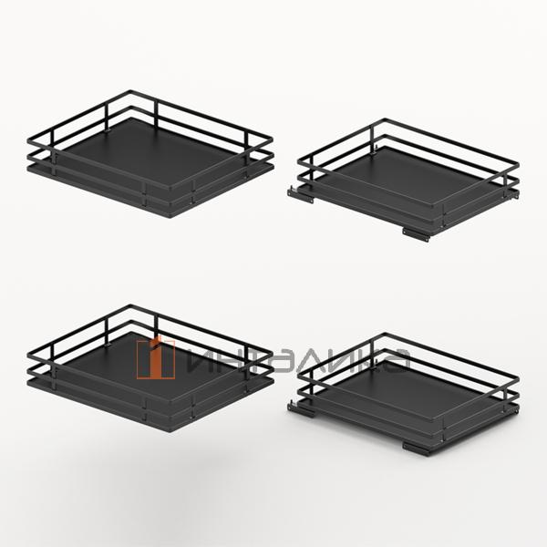 Комплект полок HETTICH ORTA 400 (2+2), дно HDF, ширина двери 600, антрацит – 1