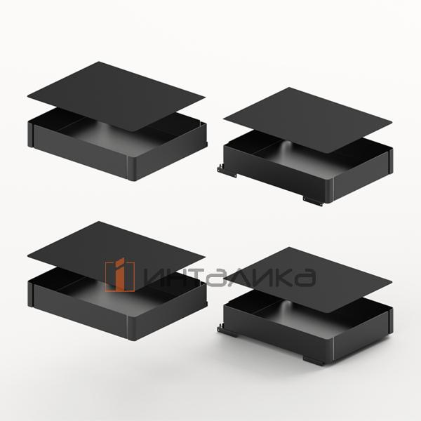 Комплект полок HETTICH ORTA 200 (2+2), с противоскользящим покрытием, ширина двери 600, антрацит – 1