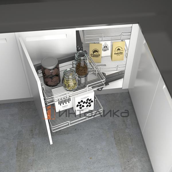 Рама для выдвижной системы HETTICH GORO, ширина двери 450, серебристый, левая – 4