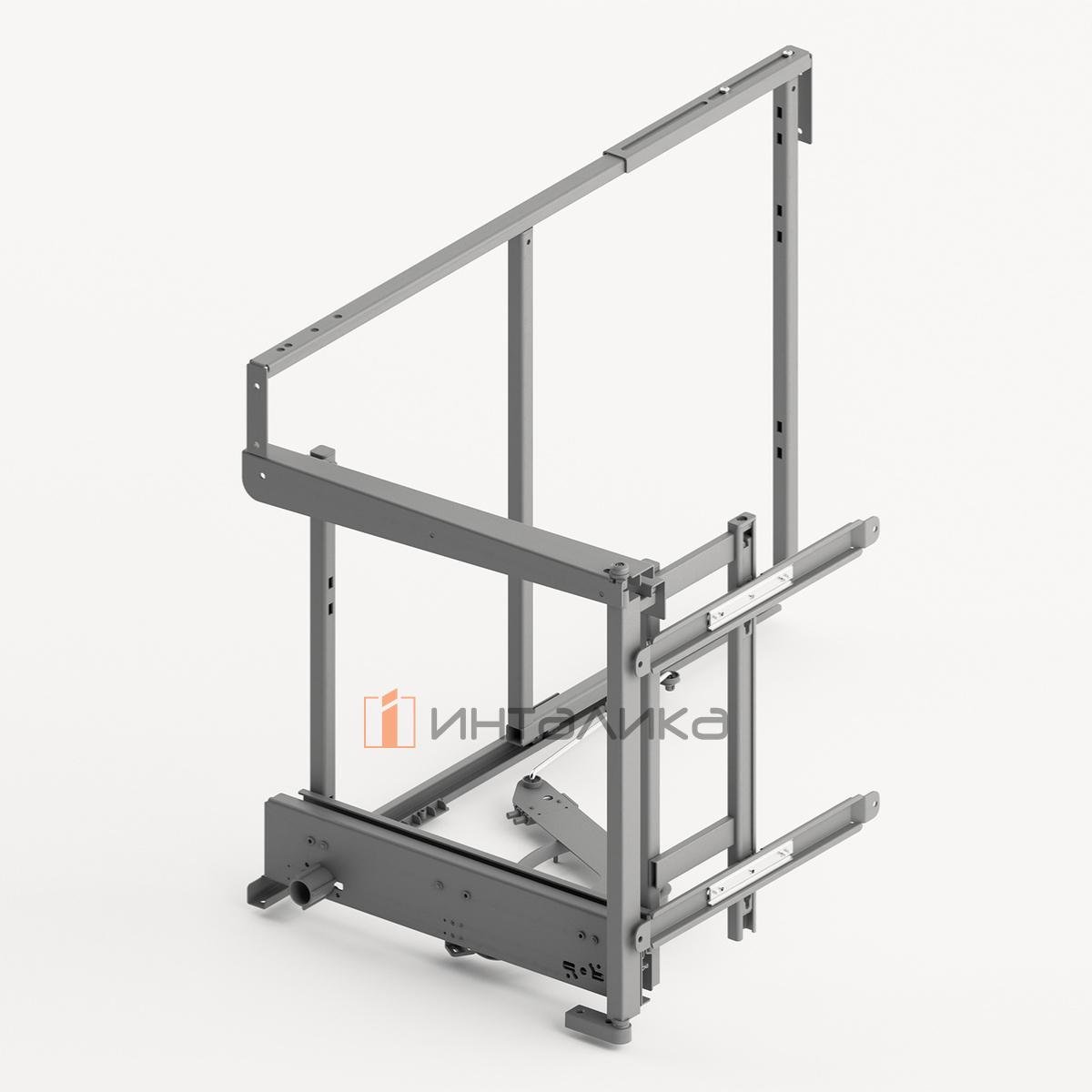 Рама для выдвижной системы HETTICH GORO, ширина двери 450, серебристый, левая