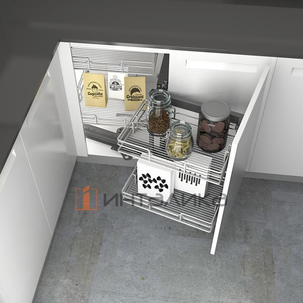 Рама для выдвижной системы HETTICH GORO, ширина двери 450, серебристый, правая – 4