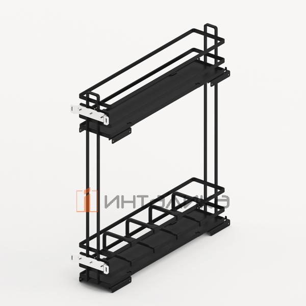 Набор двухъярусной бутылочницы HETTICH LARIO 400, KB200, NL470, Quadro V6 SS, HDF, правая, антрацит – 2