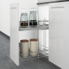 Превью Набор двухъярусной выдвижной корзины HETTICH LARIO 100, KB400, NL470, Quadro V6 SS, хром – 1