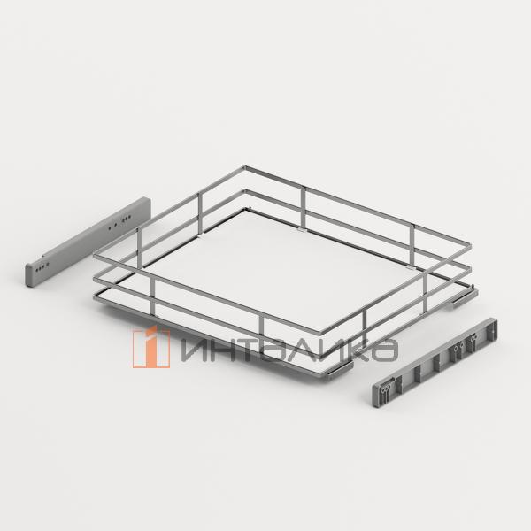 Набор одноярусной выдвижной корзины HETTICH NARO 400, KB450, NL470, Quadro V6 SS, H120, HDF, хром / белый – 2