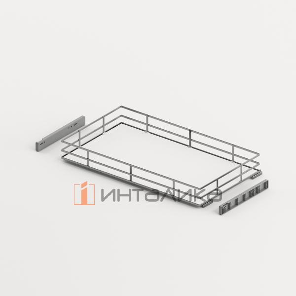 Набор одноярусной выдвижной корзины HETTICH NARO 400, KB900, NL470, Quadro V6 SS, H120, HDF, хром / белый – 2