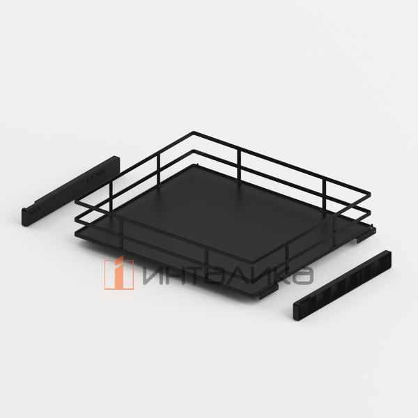 Набор одноярусной выдвижной корзины HETTICH NARO 400, KB450, NL470, Quadro V6 SS, H120, HDF, антрацит – 2