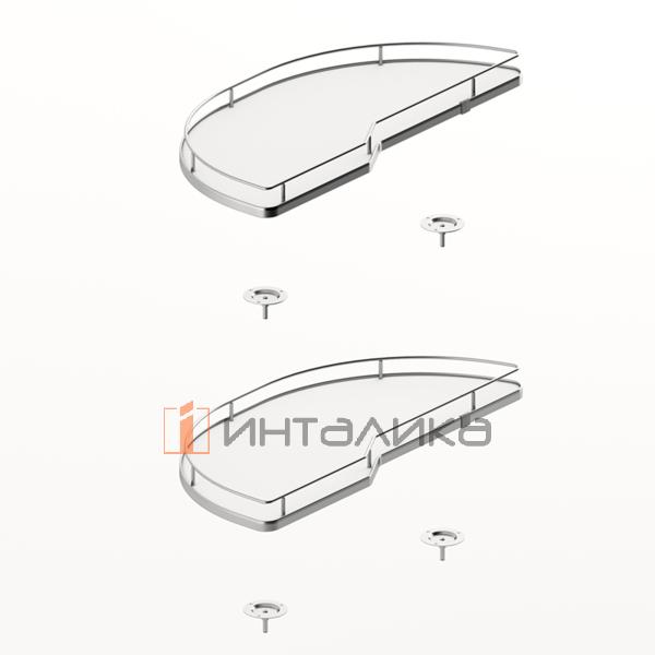 Набор поворотного механизма HETTICH SALSO 300, дно HDF, ширина двери 450, хром / белый, левый – 2