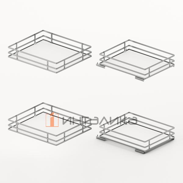 Набор волшебного уголка HETTICH ORTA 400 в распашной шкаф, ширина двери 500, дно HDF, хром / белый – 3