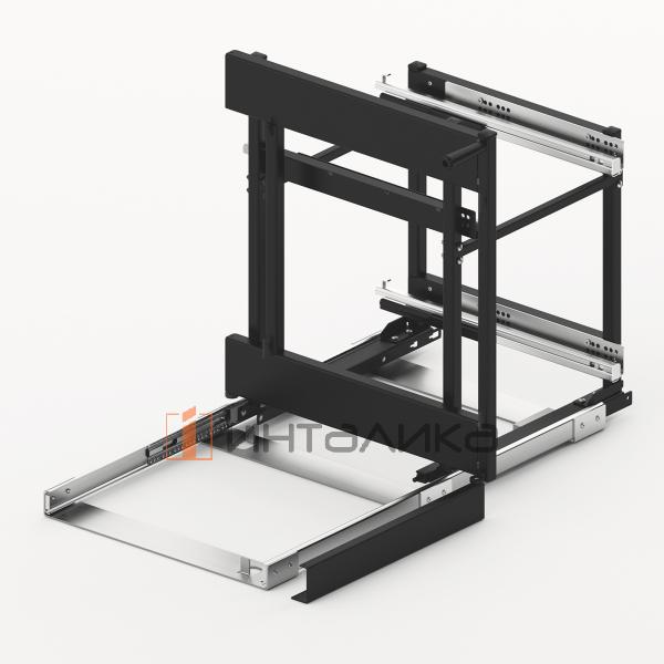 Набор волшебного уголка HETTICH ORTA 400 в распашной шкаф, ширина двери 450, дно HDF, антрацит – 2