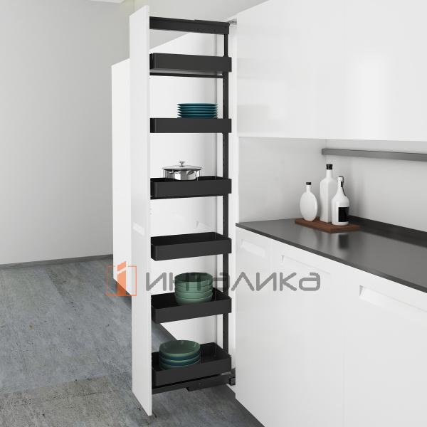 Навесная полка HETTICH OLONA 200, ширина шкафа 400, Anti Slip, антрацит – 3