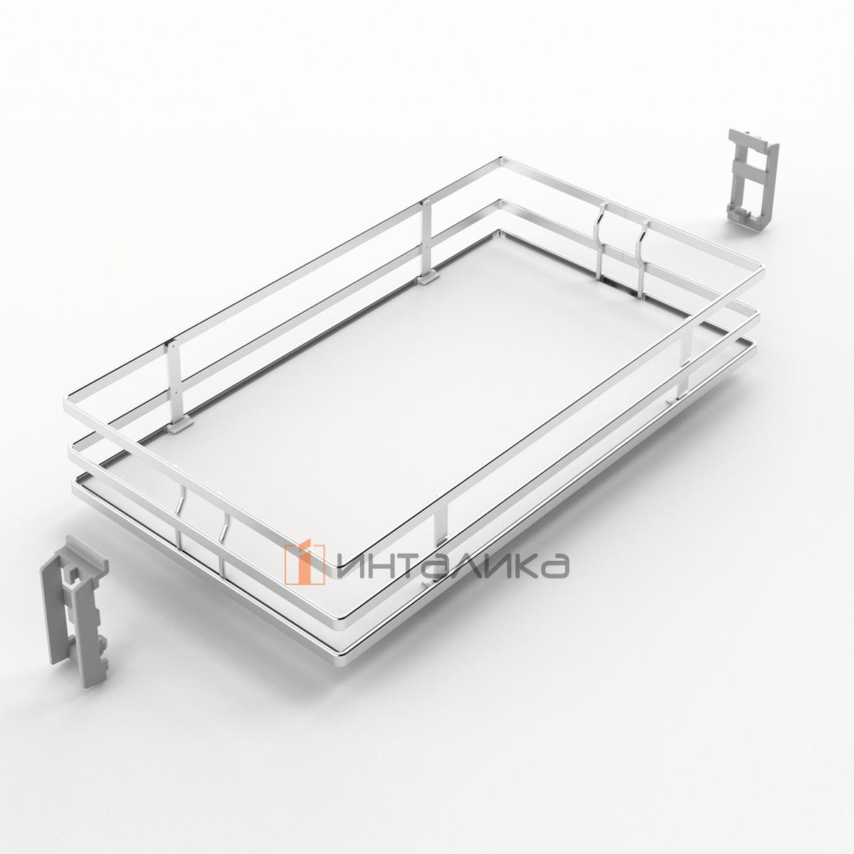 Комплект шкафа-колонны HETTICH OLONA 400, ШК 400, H1600-1950, 5 полок, демпфер на закрывание, G100, хром/белый