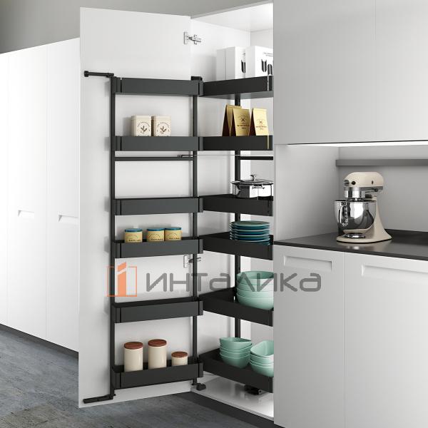 Комплект рамы распашного шкафа-колонны HETTICH ISEO, H 1695, ширина шкафа 450, антрацит – 4