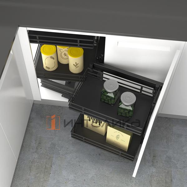 Рама для выдвижной системы HETTICH GORO, ширина двери 600, антрацит, правая – 5