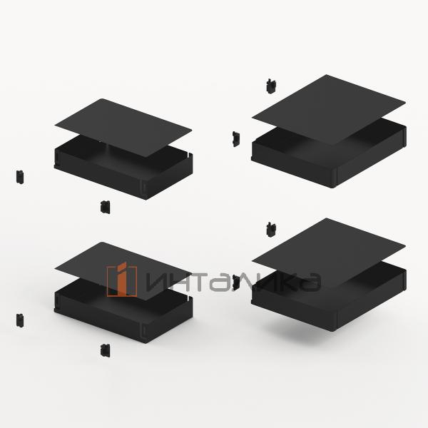 Комплект полок HETTICH GORO 200 (2+2), с противоскользящим покрытием, ширина двери 500, антрацит – 1