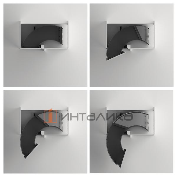 Комплект системы для угловых шкафов HETTICH SENIO 300, ширина двери 500, антрацит, левый – 5