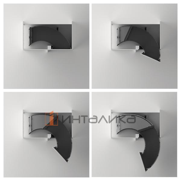 Комплект системы для угловых шкафов HETTICH SENIO 300, ширина двери 500, антрацит, правый – 5