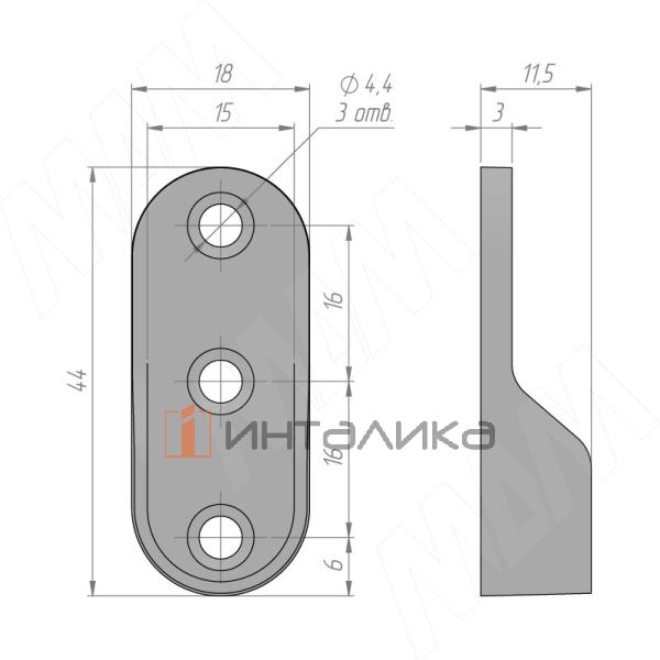 Штангодержатель для овальной штанги, серебро светлое – 2