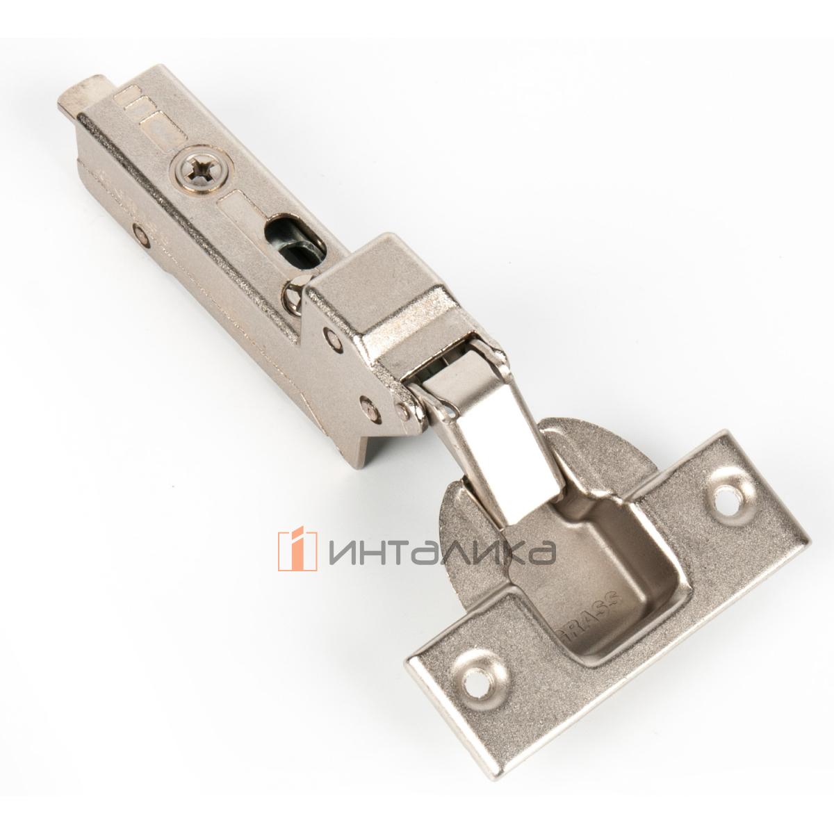 Петля GRASS Tiomos 110°, для дверей 16-24 мм, вкладная, с доводчиком, Ø35, под саморезы, никель