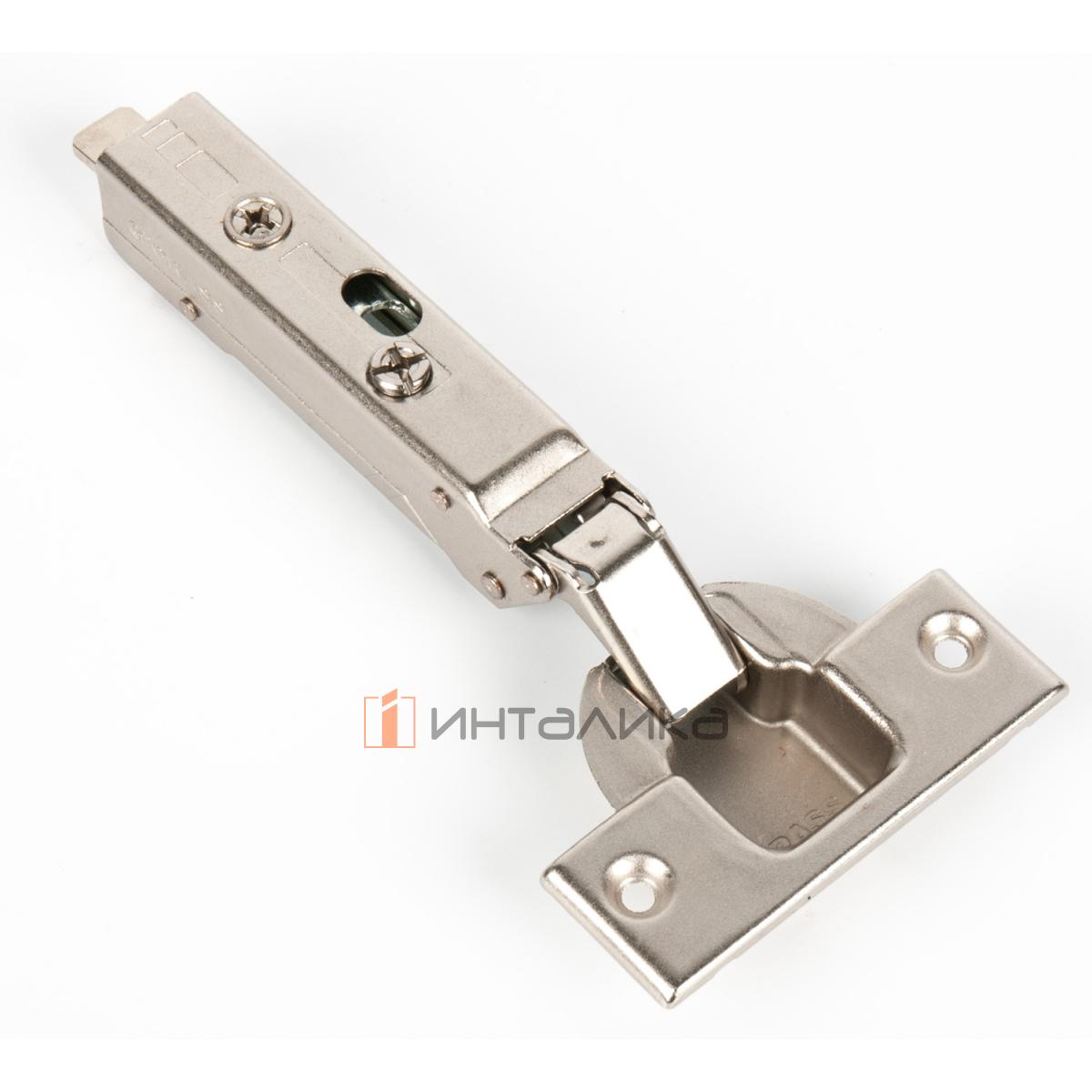 Петля GRASS Tiomos 110°, для дверей 16-24 мм, накладная, с доводчиком, Ø35, под саморезы, никель