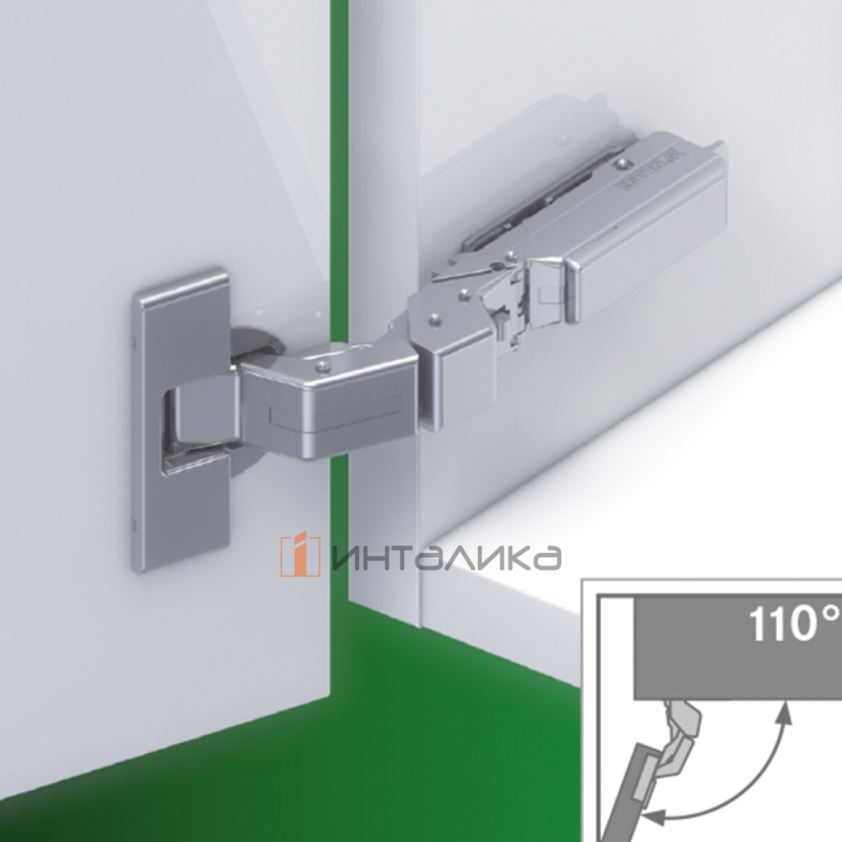 Петля GRASS Tiomos 110°, для тонких фасадов от 12 мм, с доводчиком, Ø35, под саморезы, никель
