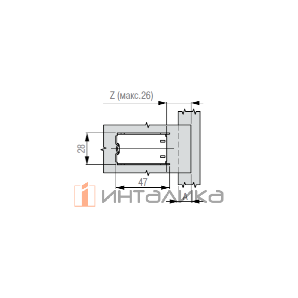 Крепление петли GRASS Nexis Click-on Mirro/Tiomos 125°, для зеркальных фасадов, на УФ клей, никель – 2