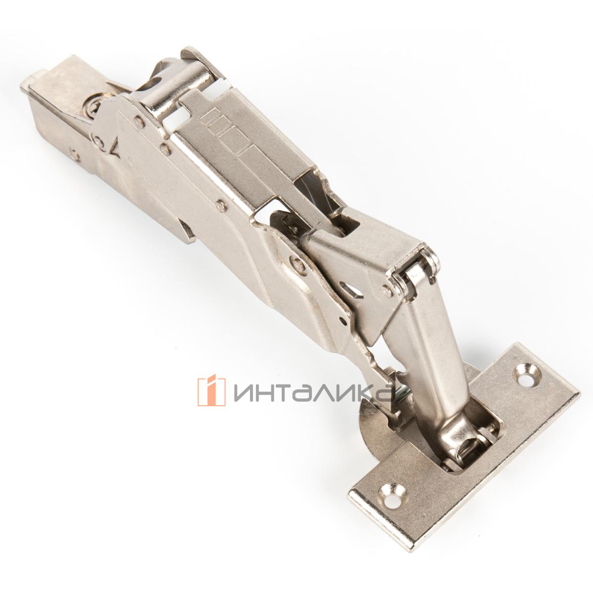 Петля GRASS Tiomos 160°, для большого угла открывания, 16-32 мм, накладная, с доводчиком, Ø35, под саморезы, никель