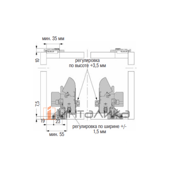 Комплект скрытых направляющих GRASS Dynapro, Soft-close, полное выдвижение, NL270, G40 – 4