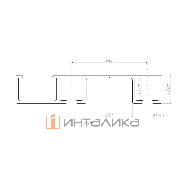 Направляющая верхняя FIRMAX FM409, накладной монтаж, L3000, серебро – 2