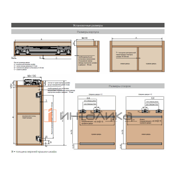 Комплект мини-компланарной системы FIRMAX FM802, для шкафа W1150-1750, на 2 двери – 2