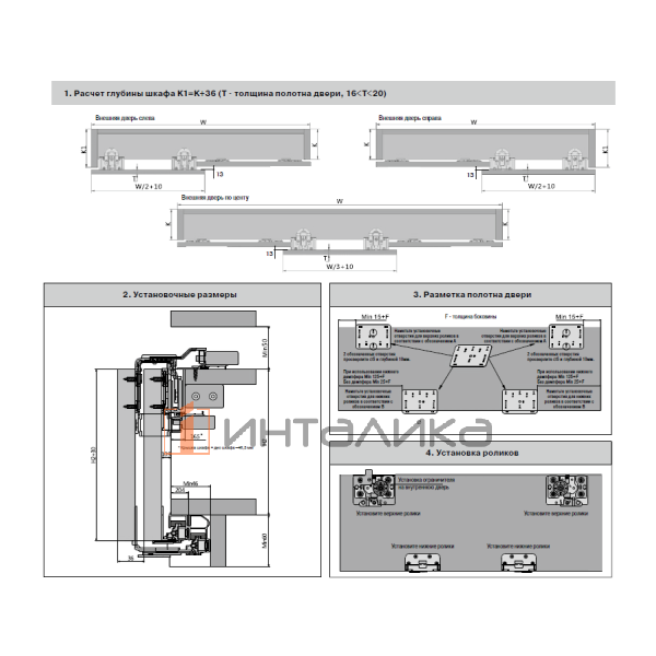 Комплект накладных роликов без доводчиков FIRMAX FM509, на 2 двери – 2